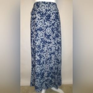 Small American Living maxi skirt (or dress) in navy and white paisley